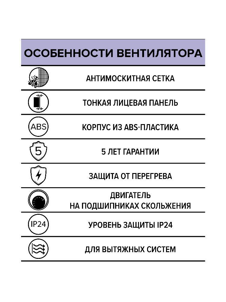 Вентилятор накладной E D150 сетка ERA