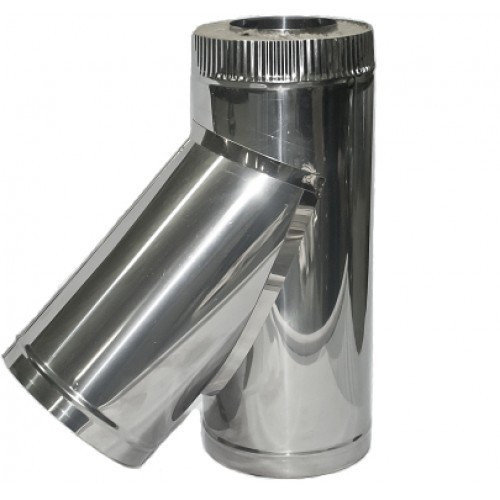 Сэндвич тройник 45° У-образный 130/210 (нерж 1 / нерж 0,5)